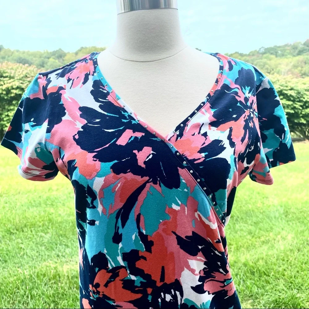 Ruby Rd. Embellished Short Sleeve Top - Picture 5 of 16